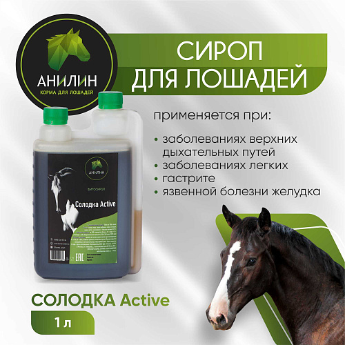 Фитосироп Солодка Active 1л при заболеваниях верхних дыхательных путей Анилин    